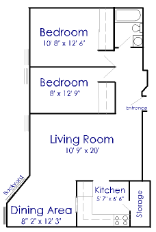 2 bedroom all on one level backyard